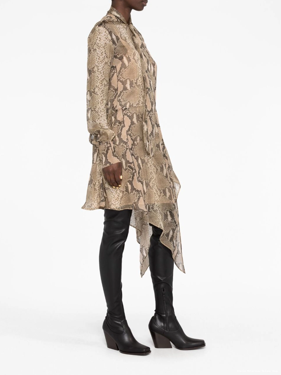 Cheap Women python-print dress Stella McCartney silk-chiffon midi 0731